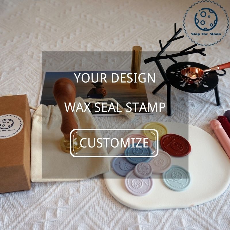Custom wax seal stamp with any shape (only stamp head and wooden handle)